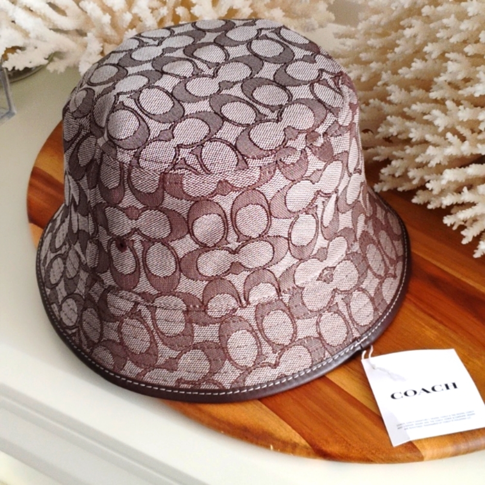 Coach Brown Signature Bucket Hat